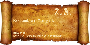 Kolumbán Margit névjegykártya