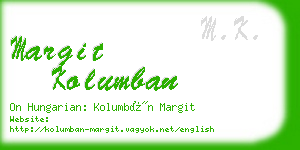 margit kolumban business card